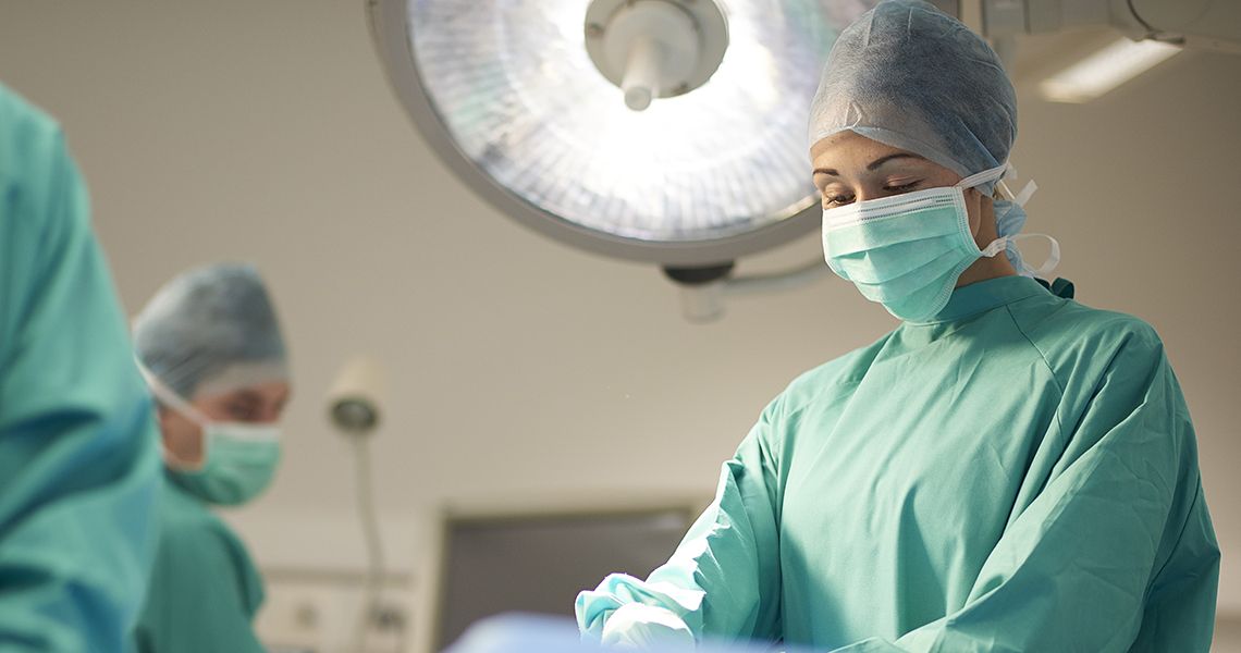 Surgeon in an operating room