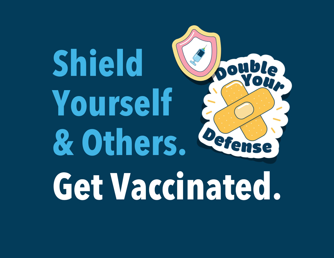 Shield Yourself & Others. Get Vaccinated. With stickers