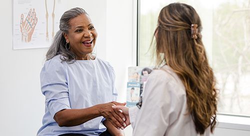 patient talking to doctor
