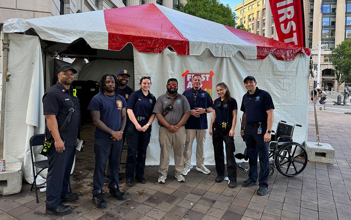 GW Operational Medicine team outside of a medical tent