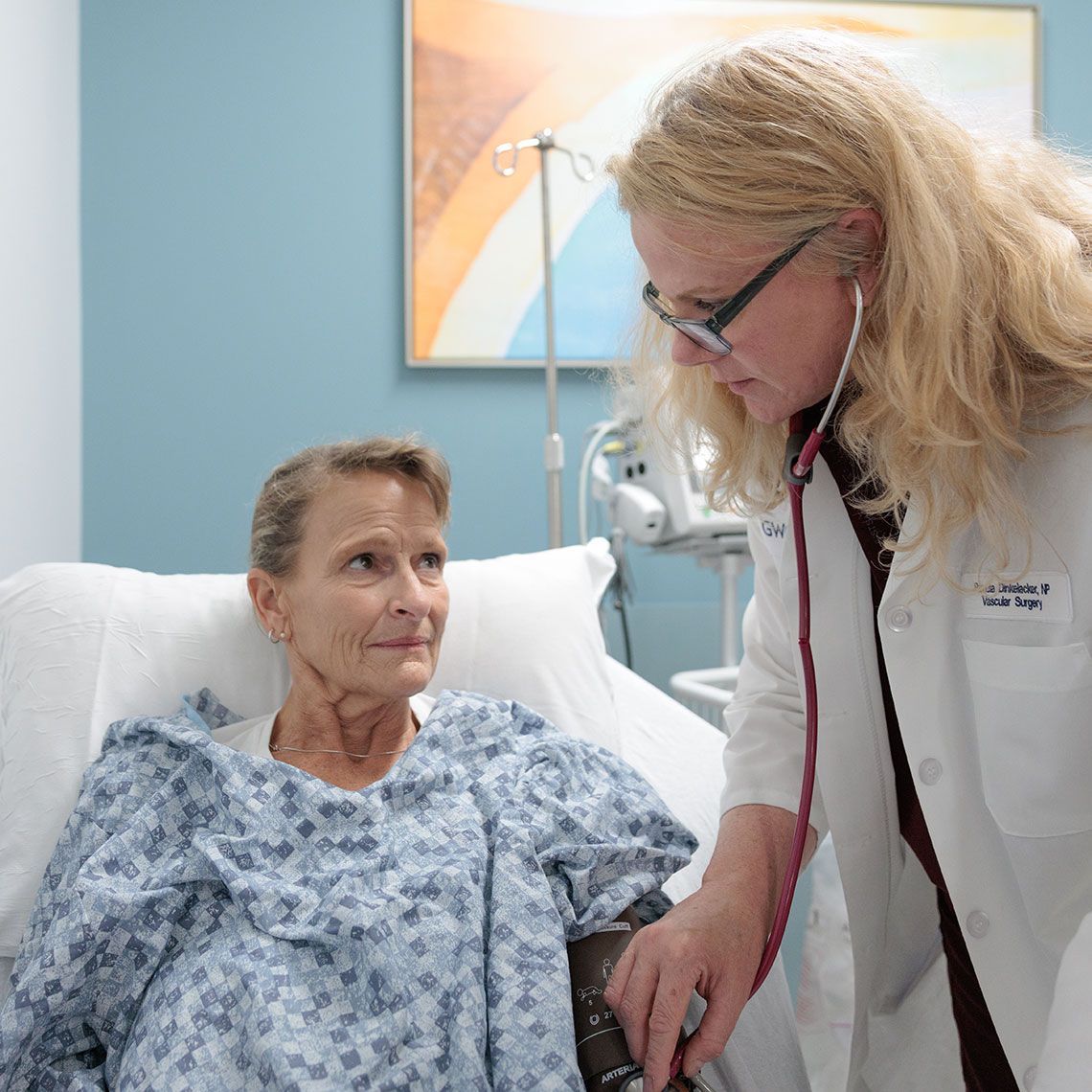 Provider taking care of patient