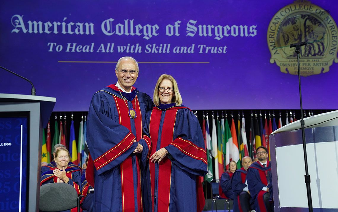 Dr. Sidawy being installed as ACS President