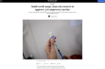 Amid covid surge, Iran cut corners to approve yet-unproven vaccine 